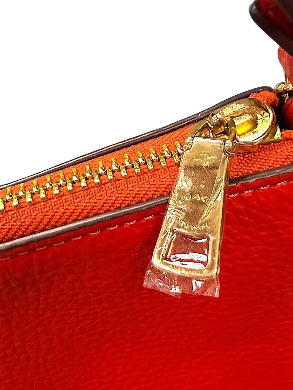 Coach Nolita 19 Pebble Leather Wristlet Carnation Red Gold Tone Pouch NWT